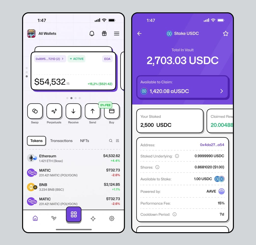Crypto Wallet with AI Assistant — AI, Crypto UI/UX design by Sollas (screen 2)