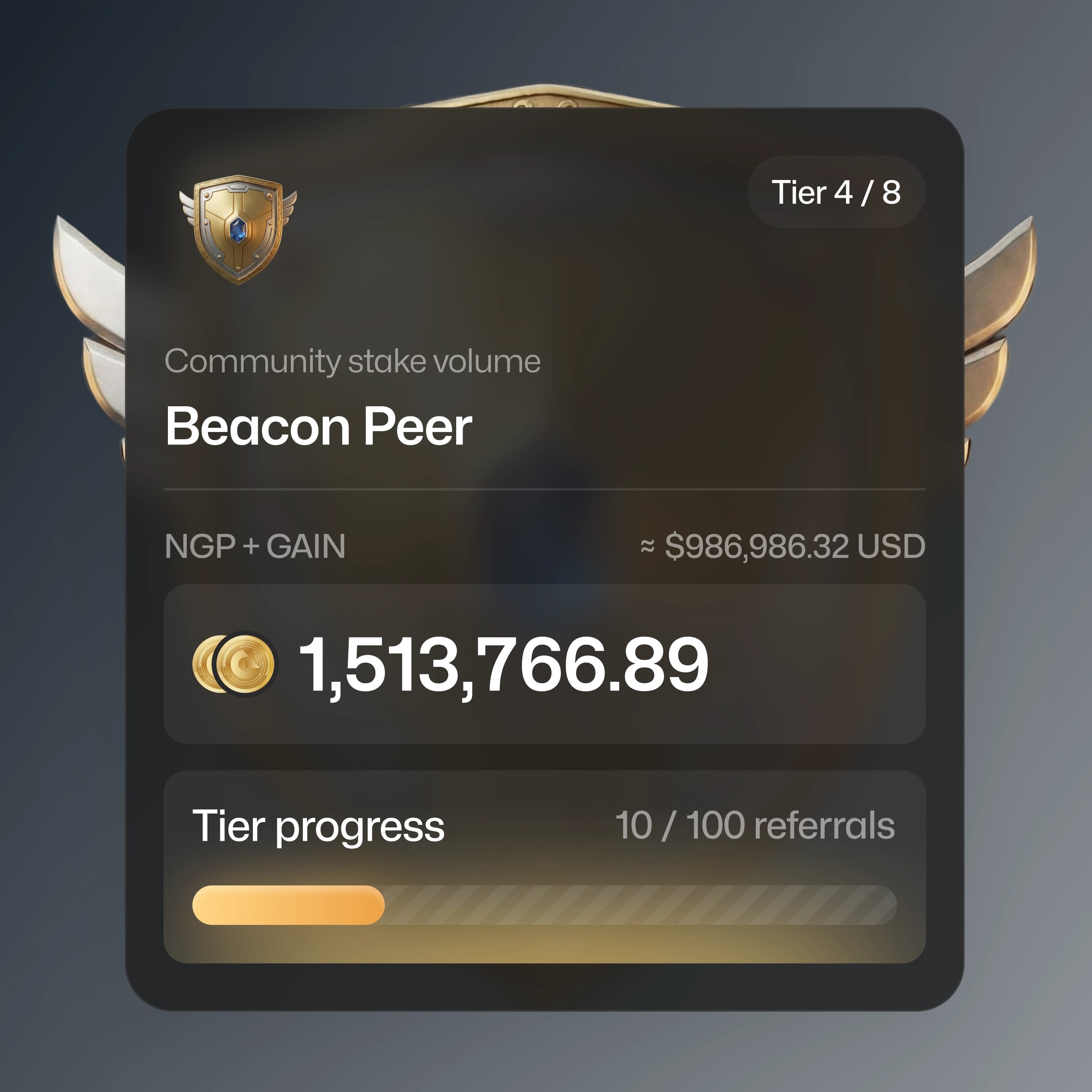 New Gold Protocol — product design screen 2
