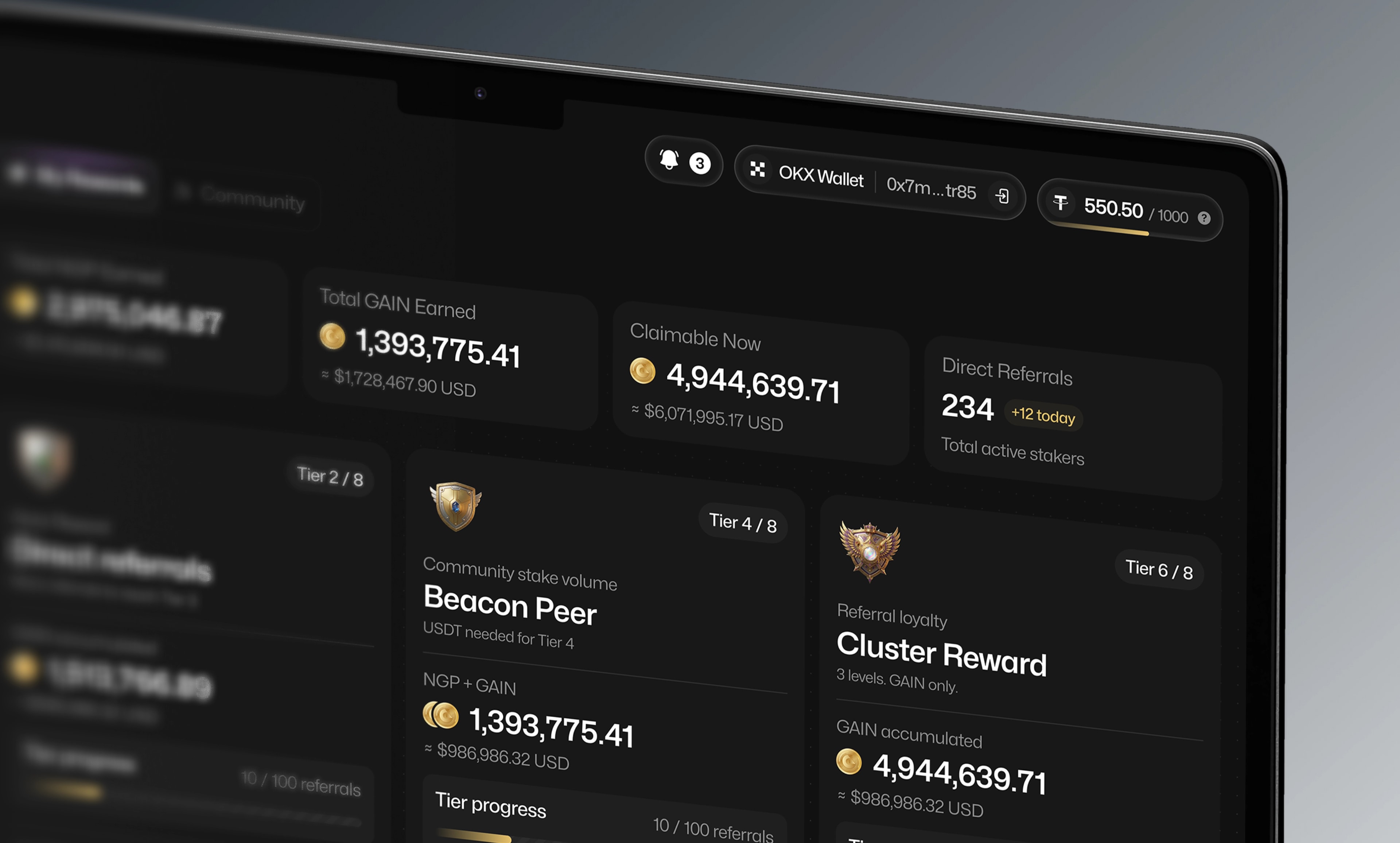 New Gold Protocol — product design screen 1