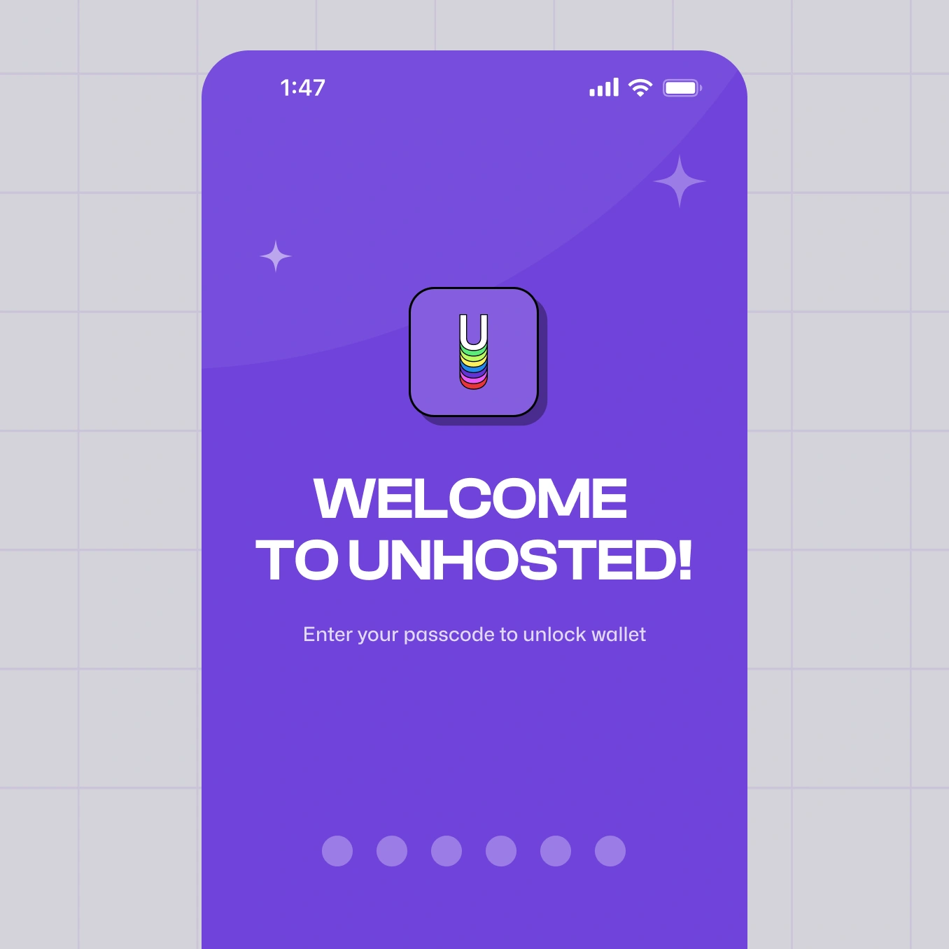 Unhosted — product design screen 1