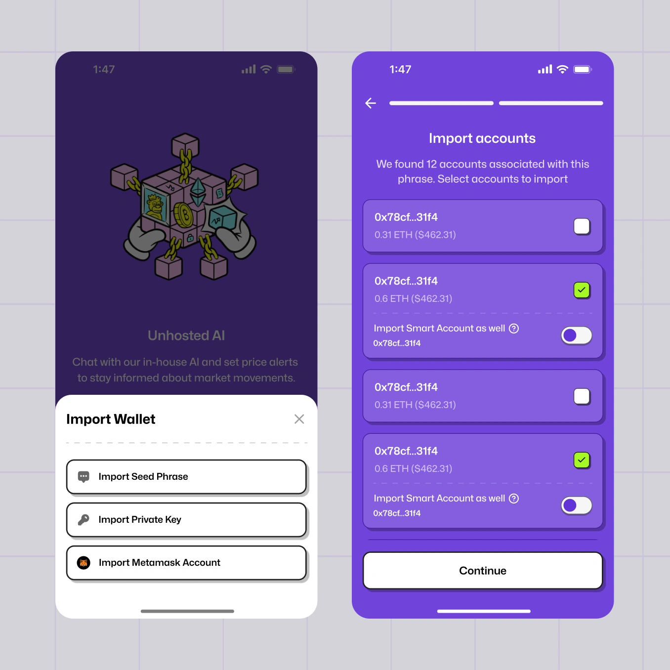 Unhosted — product design screen 2
